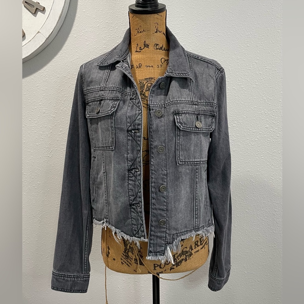 Black distressed Jean jacket